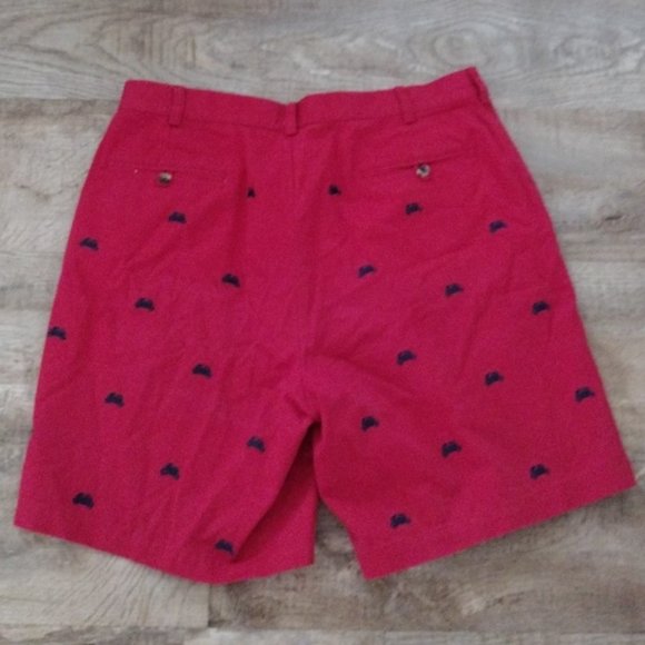 Jos.‎ A. Bank men's red crab print preppy cotton twill shorts 9" Inseam Sz 36 - Picture 4 of 10